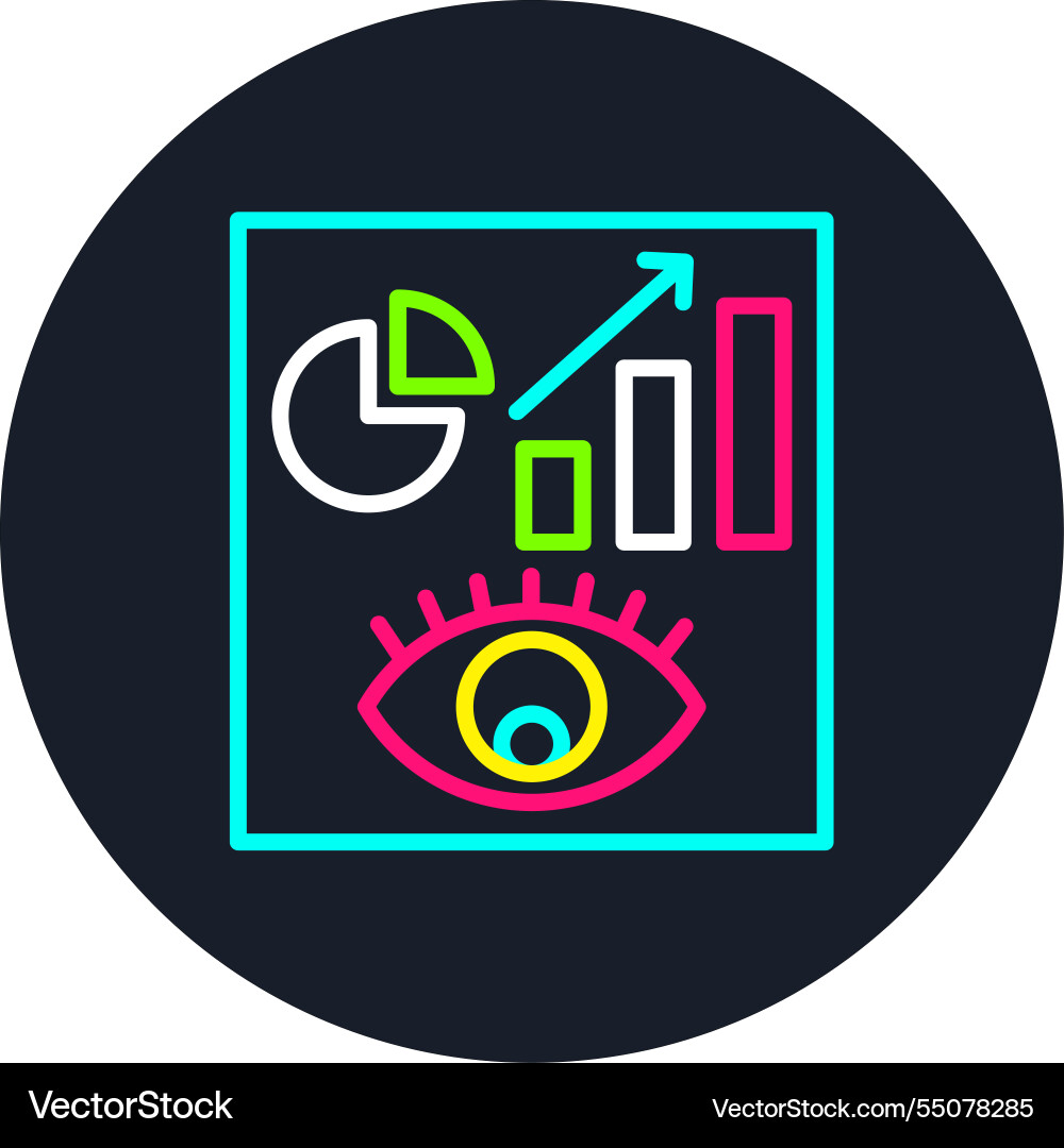 Visualization line multi color icon vector image