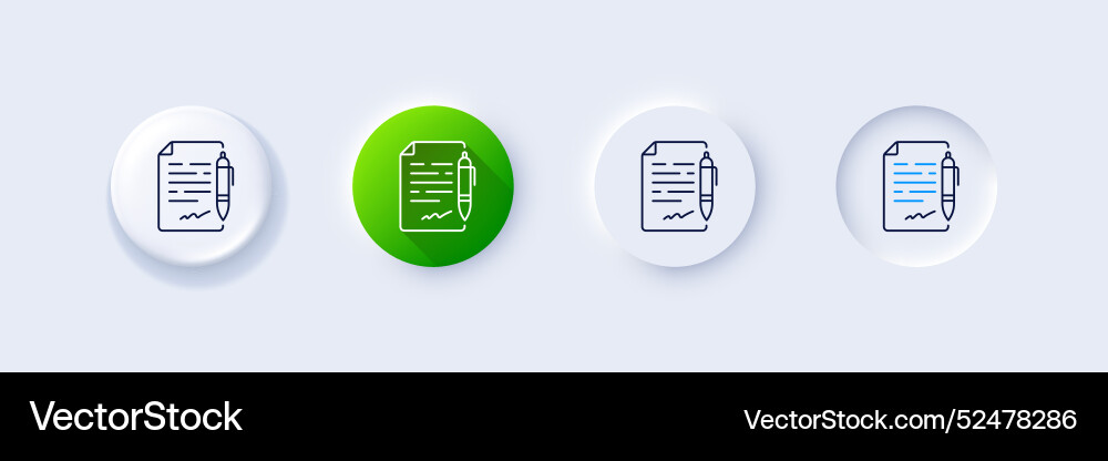Agreement document line icon contract file Agreement document line icon contract file vector image