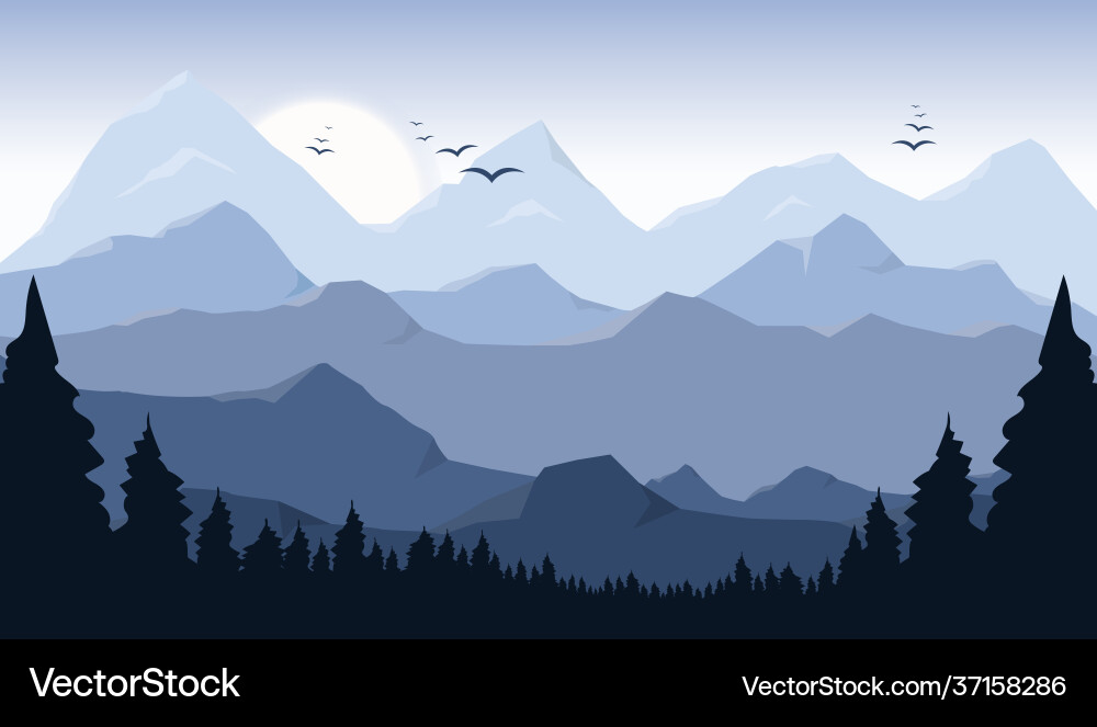 Berg schöne Landschaft Hintergrund Design Berg schöne Landschaft Hintergrund Design vektorbild