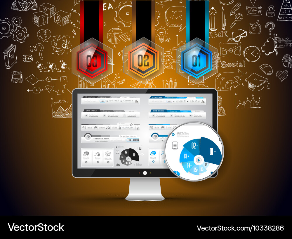 Clean infographic layout template for data Vector Image