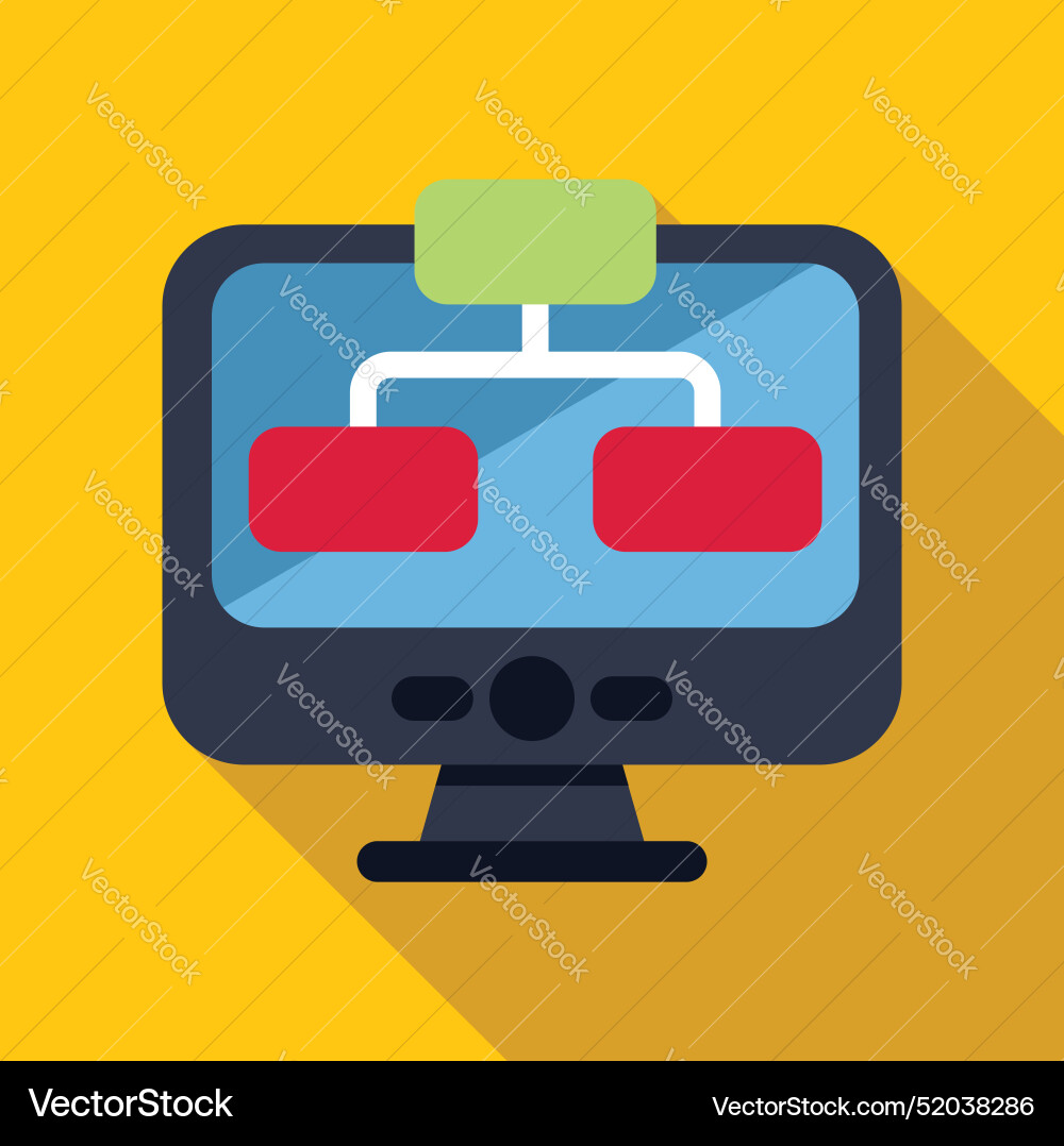 Computer showing local area network diagram icon Computer showing local area network diagram icon Vector Image