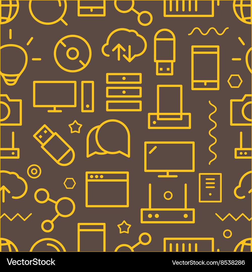 Different web icons seamless pattern lineart conce vector image