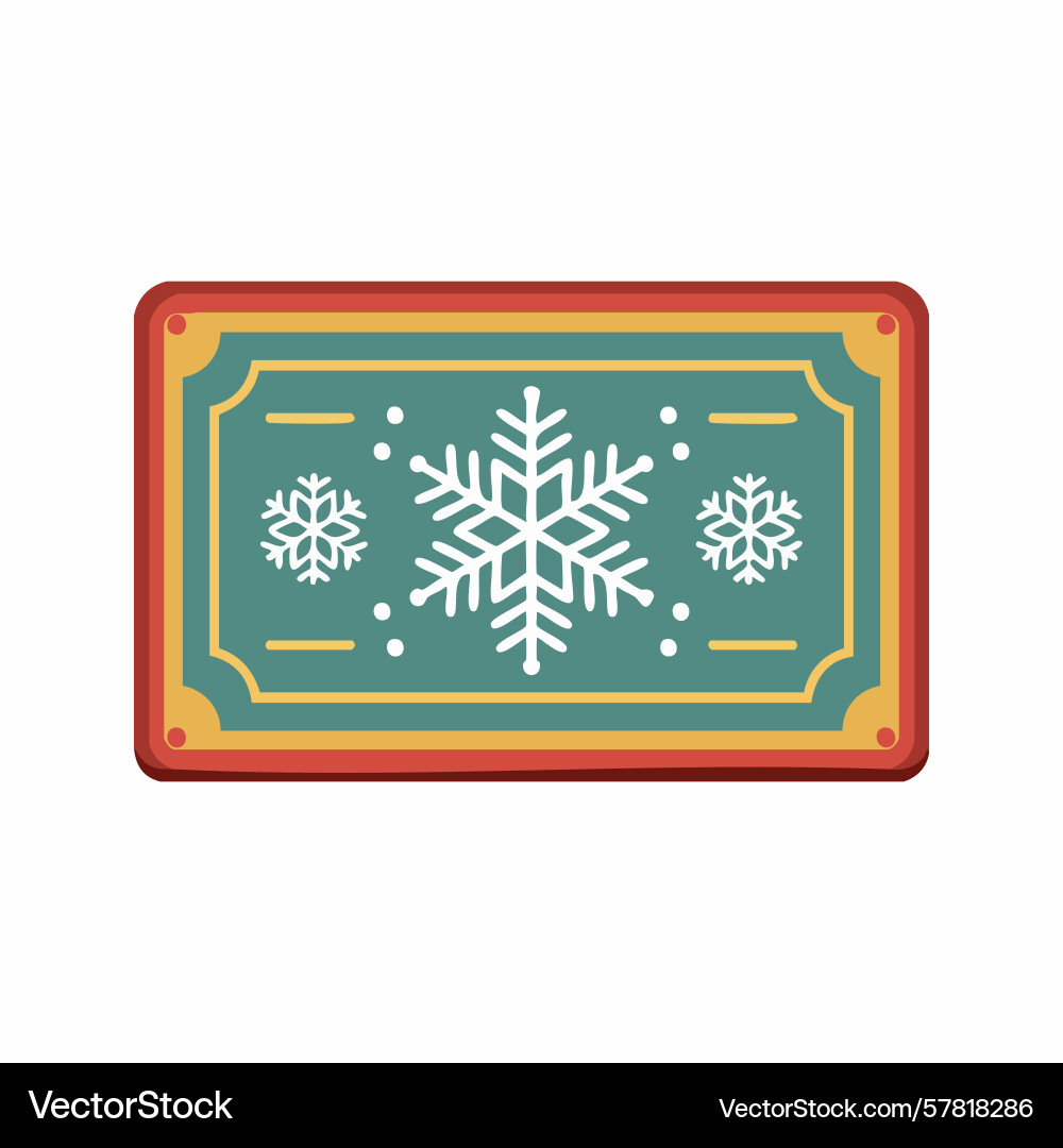 Festive snowflake design on a rectangular Vector Image