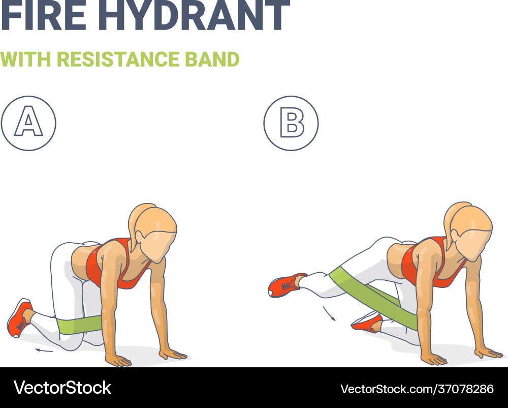 Fire hydrant with resistance band female home Fire hydrant with resistance band female home vector image