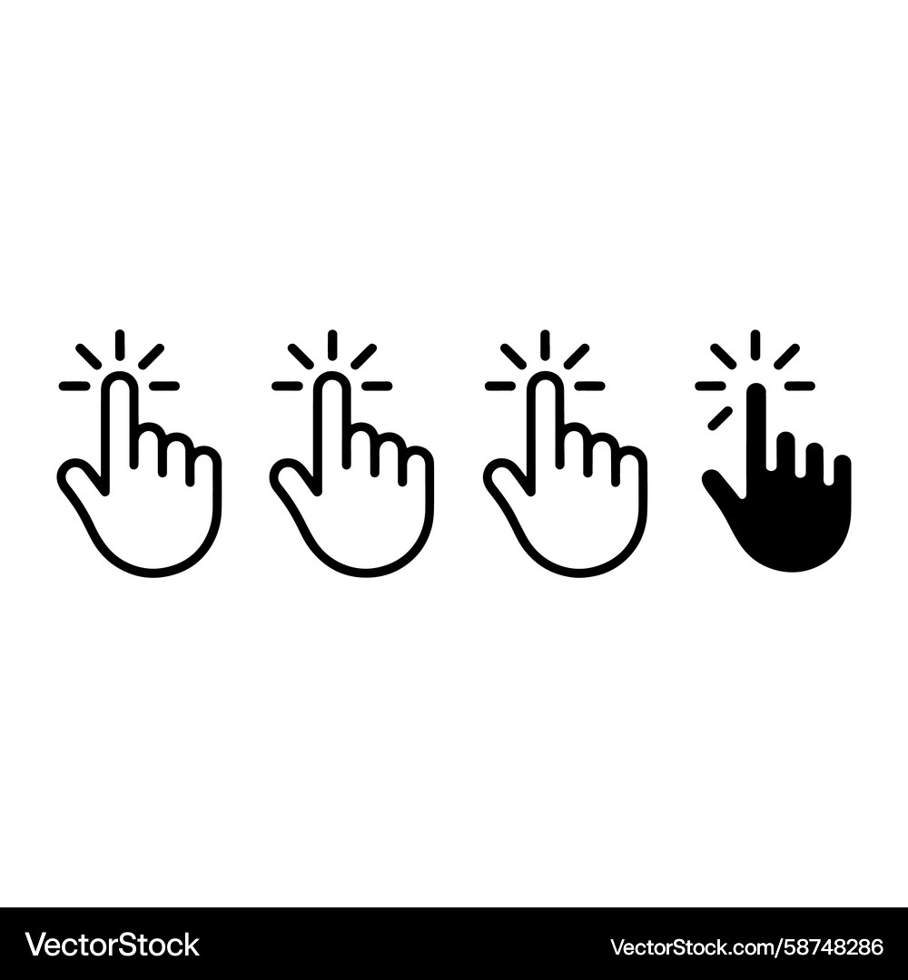 Hand Click Pointer Icons Vector Image