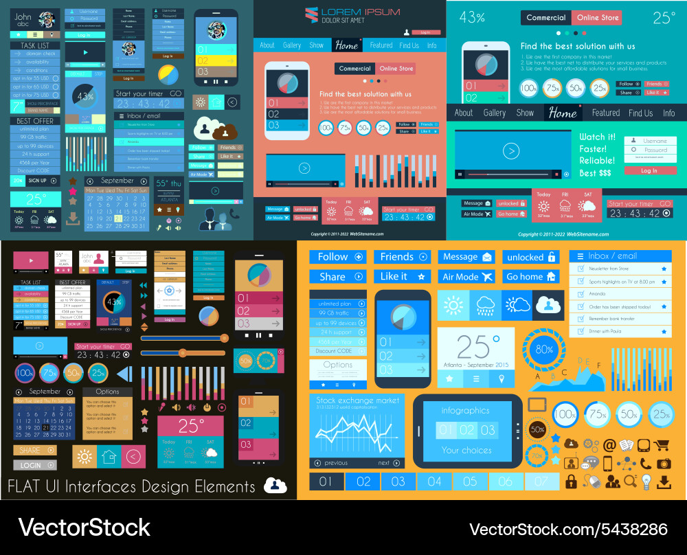 Modern UI Icons - Web & Mobile Templates vector image