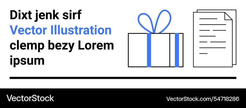Present with bow and stack of documents Vector Image
