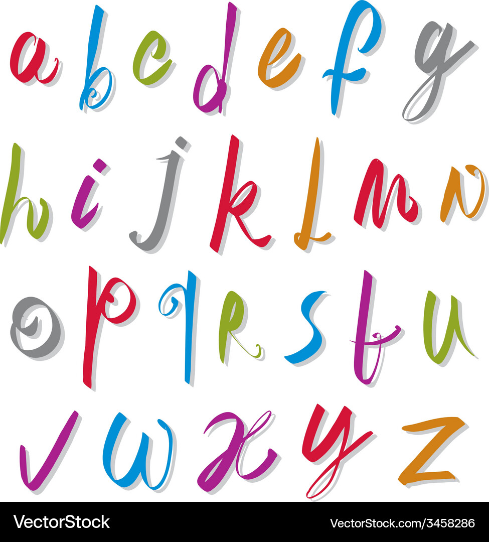 Script handwritten font alphabet letters Vector Image