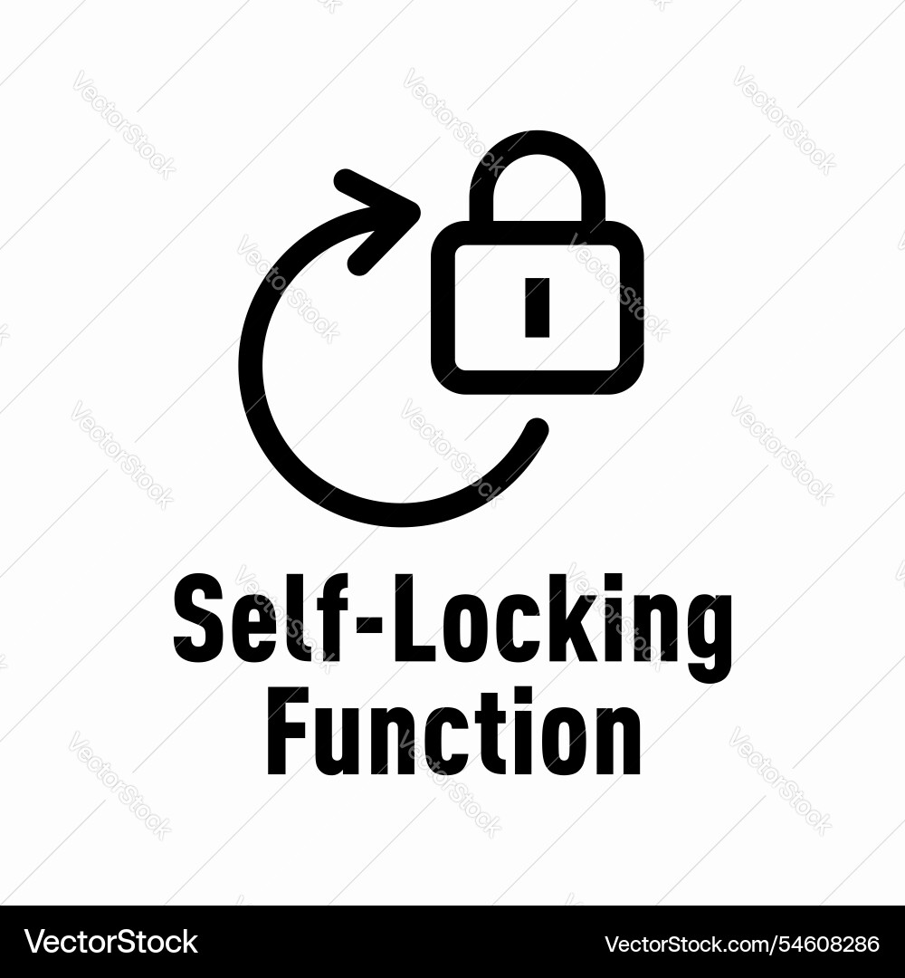 Self locking function information sign Vector Image