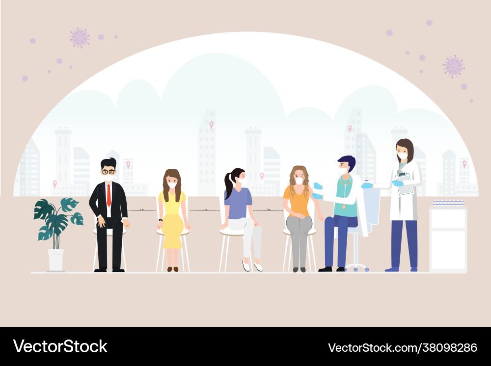 Vaccination people concept doctor and nurse Vaccination people concept doctor and nurse vector image