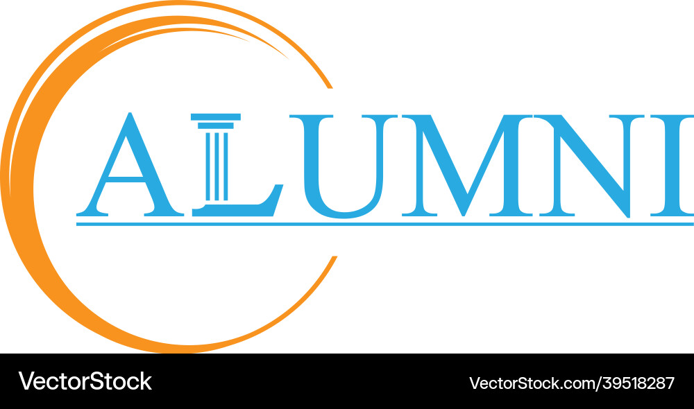 Alumni Law Logo Design With Words Royalty Free Vector Image