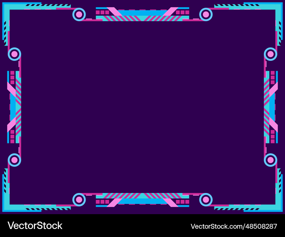 Cyberpunk frame linear border in futuristic Cyberpunk frame linear border in futuristic vector image
