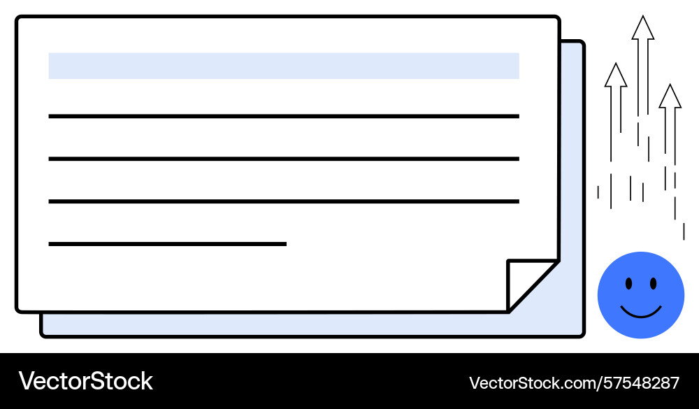 Document boosting productivity with a positive Document boosting productivity with a positive Vector Image