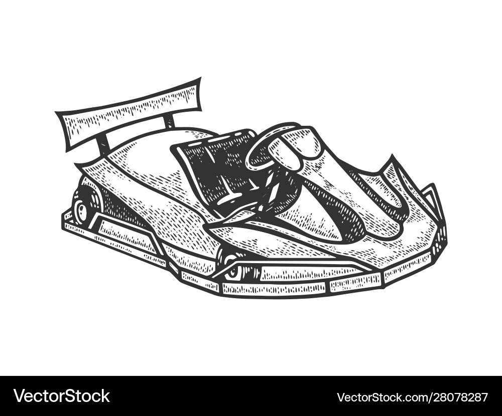 Go Kart Sport Auto Skizze Gravur Go Kart Sport Auto Skizze Gravur vektorbild