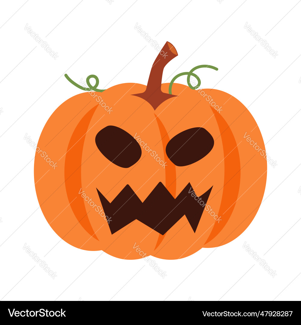 Halloween pumpkin with facial expression Halloween pumpkin with facial expression vector image