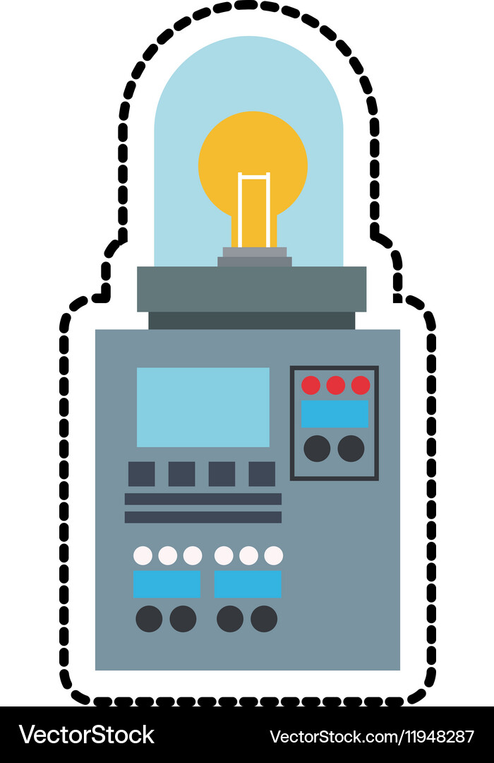 Isolated robot with light bulb design Vector Image