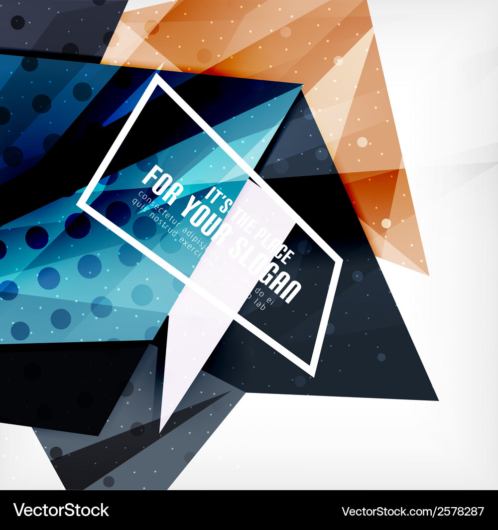 Modern 3d glossy overlapping triangles Vector Image