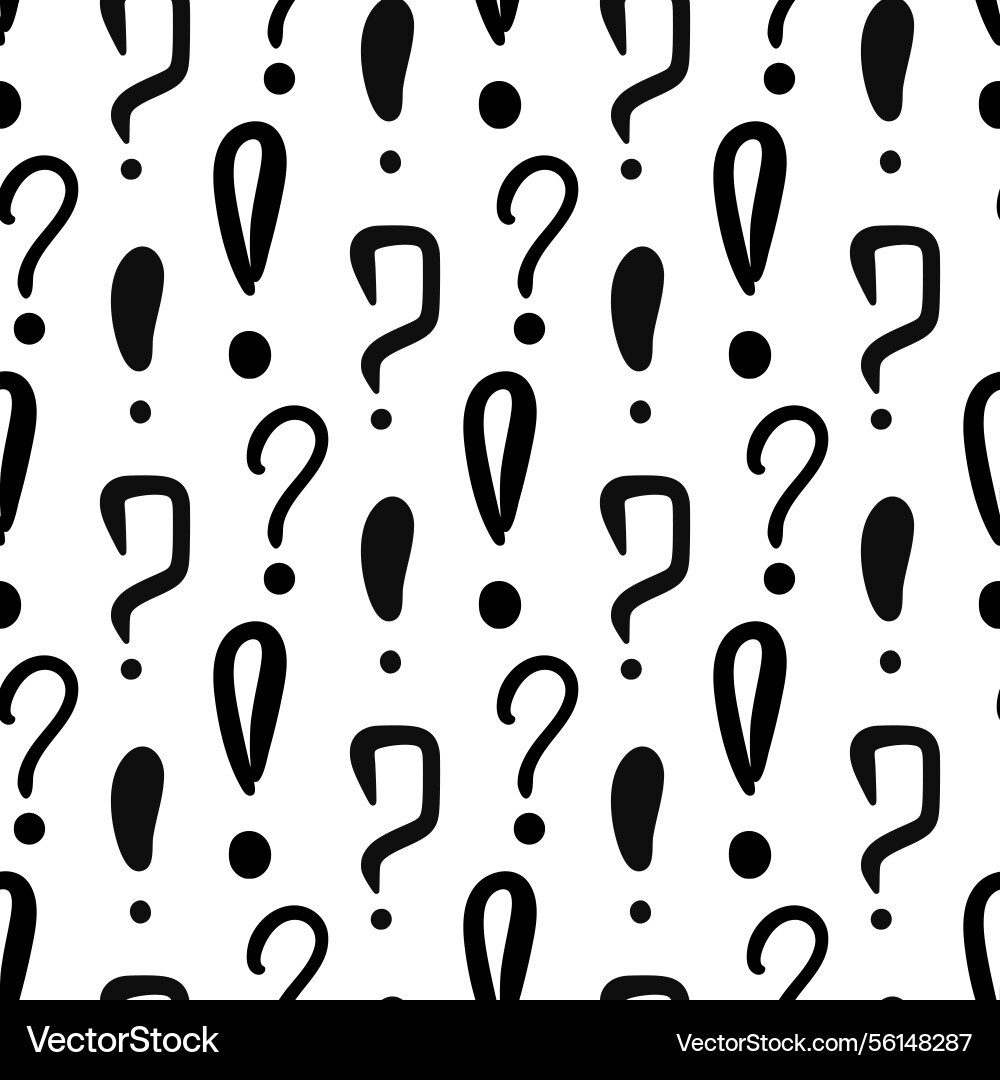 Question and exclamation marks seamless pattern Question and exclamation marks seamless pattern Vector Image