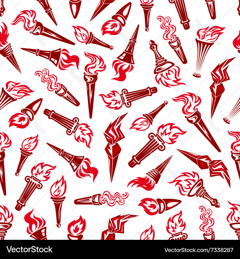 Red Torch Flame Pattern vector image