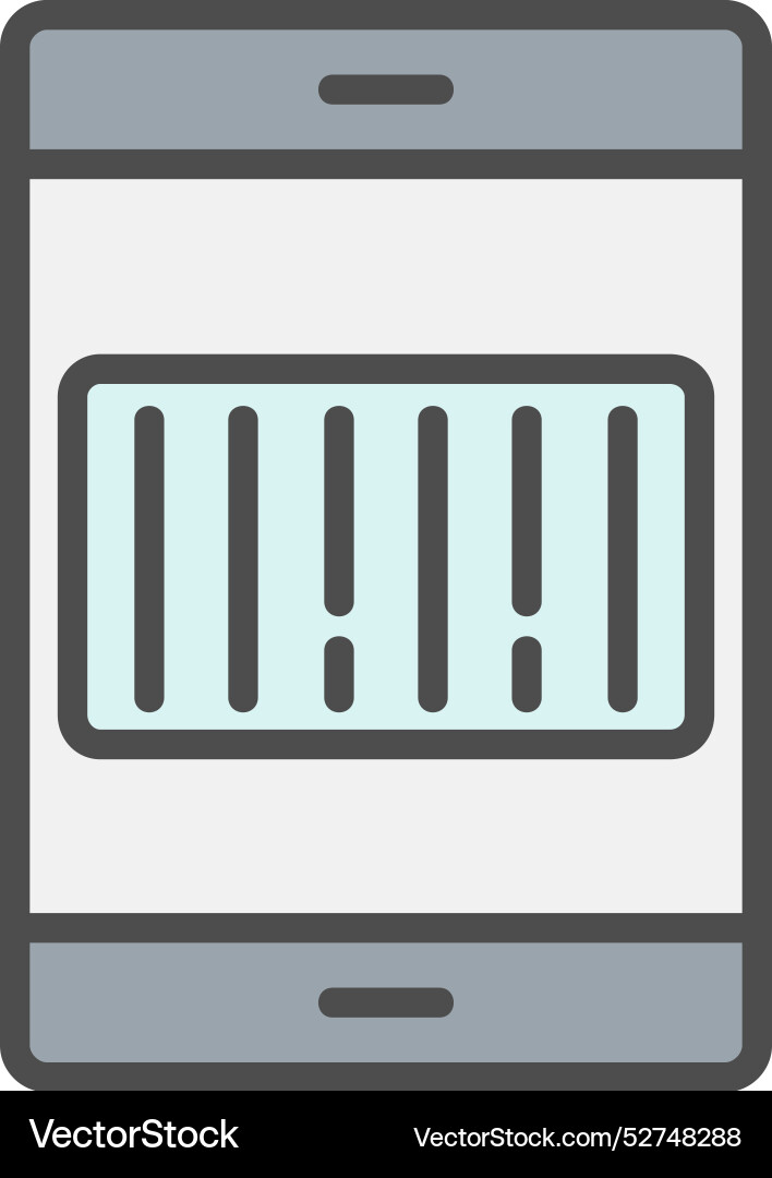 Bar code scanner line filled icon design vector image