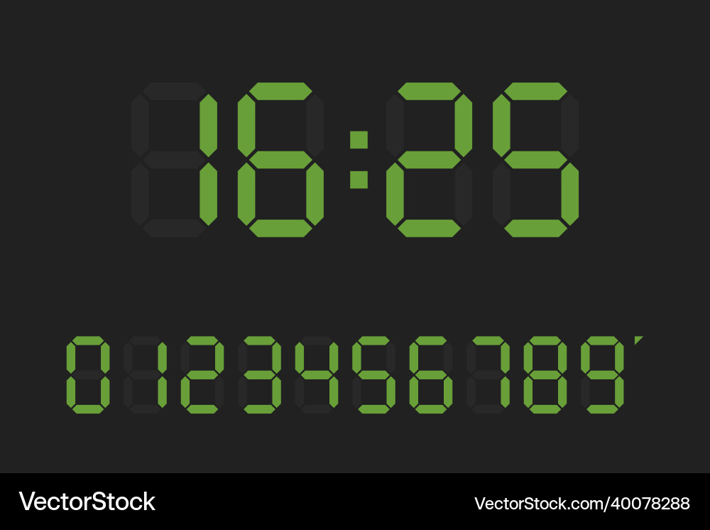Digital Numbers Set - Calculator Theme vector image