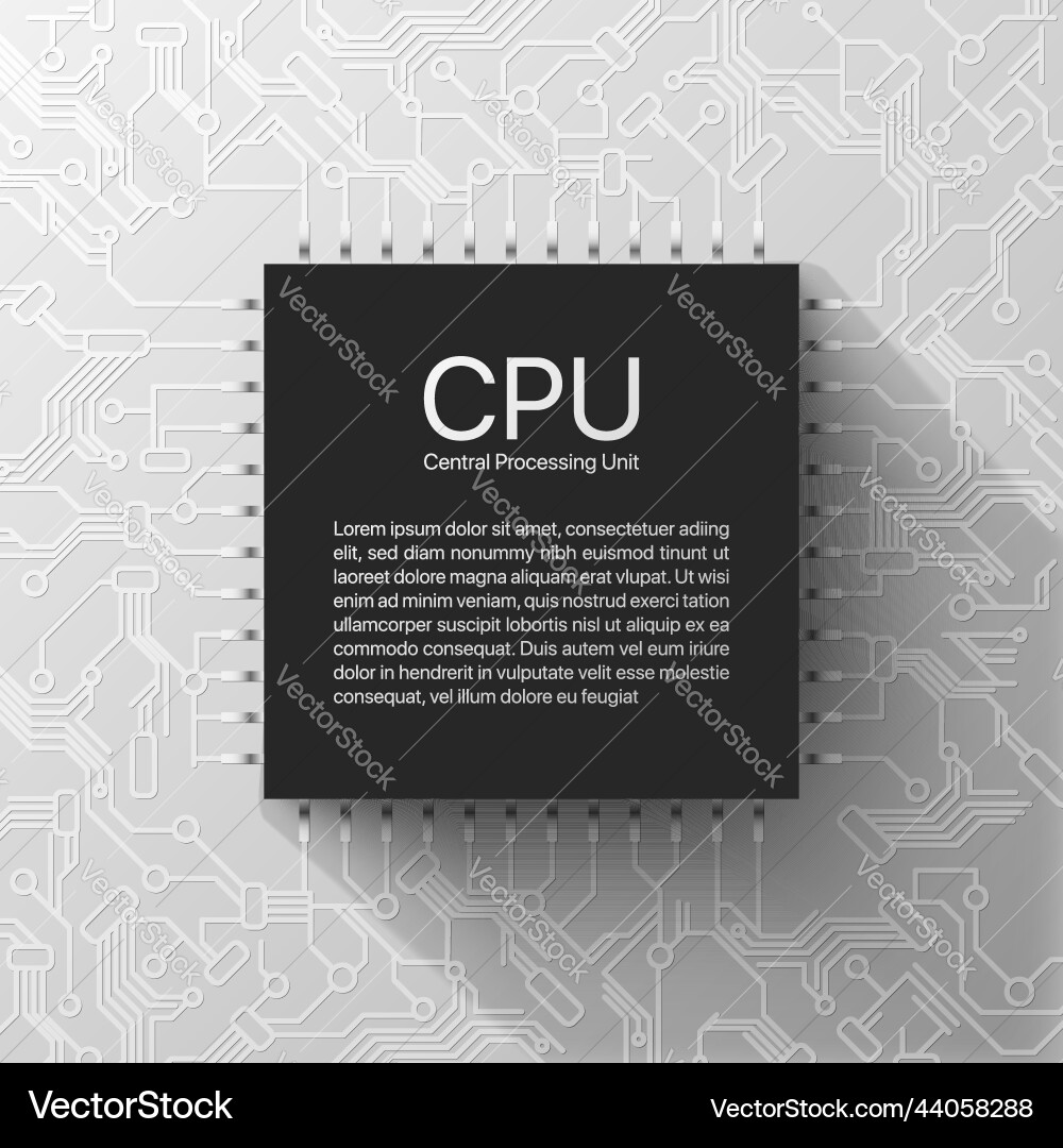 Microchip computer cpu microprocessor Microchip computer cpu microprocessor Vector Image
