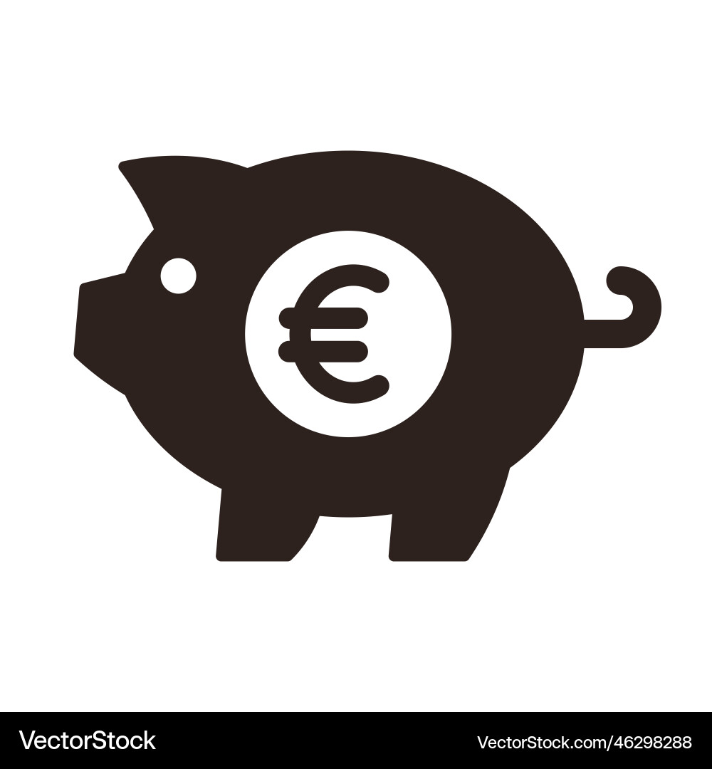 Piggy Bank with Euro Savings Vector Image