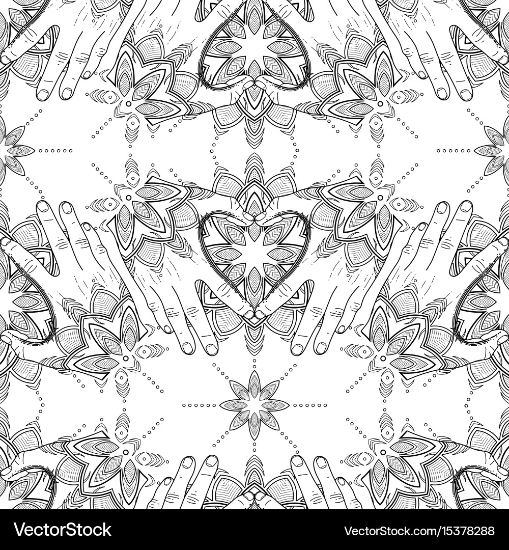 Tattooed hands pattern vector image