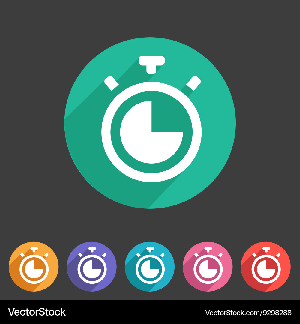 Timer stopwatch clock icon flat web sign symbol Vector Image