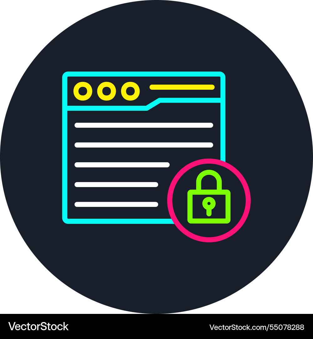 Web page line multi color icon Vector Image