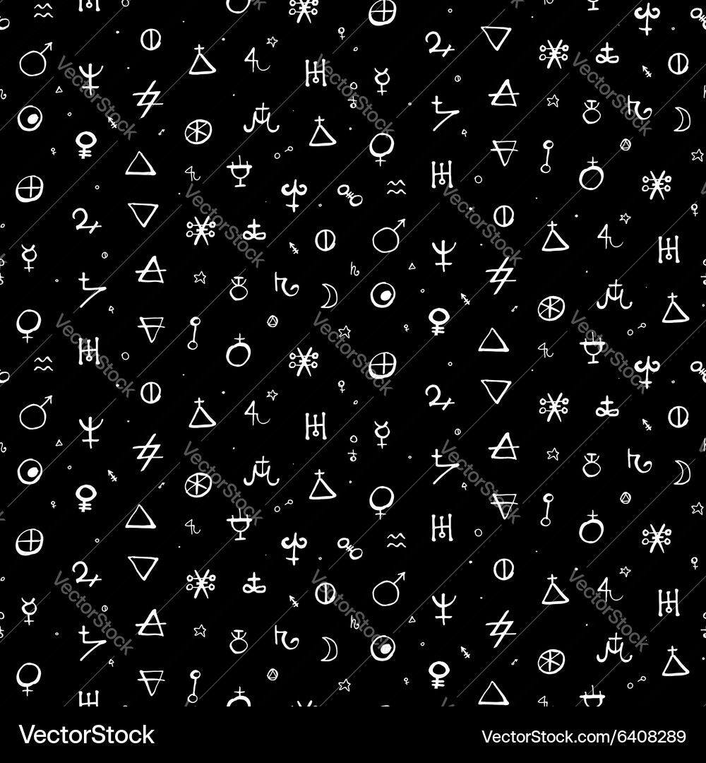 Alchemy & Celestial Pattern Vector Image