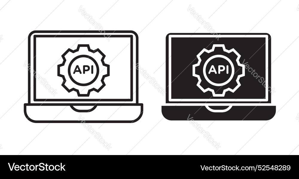 Api thin line icon set Api thin line icon set vector image