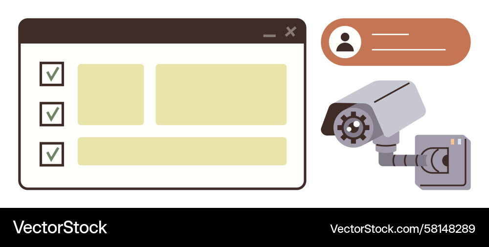 Data Monitoring Interface Concept Vector Image