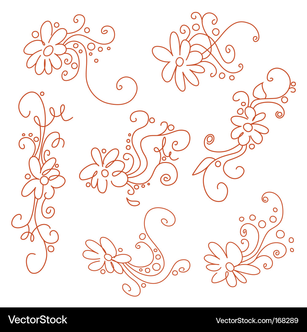 Floral Scrollwork Pattern Vector Image