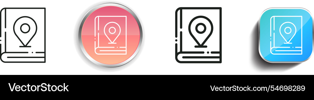 Guide icon thin linear regular and button style vector image