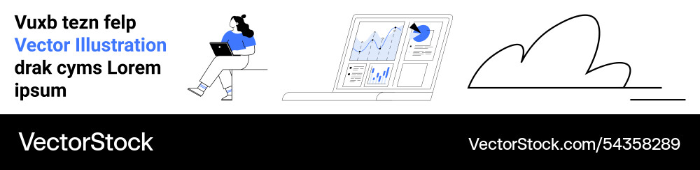 Modern digital workspace with analytics dashboard Modern digital workspace with analytics dashboard vector image