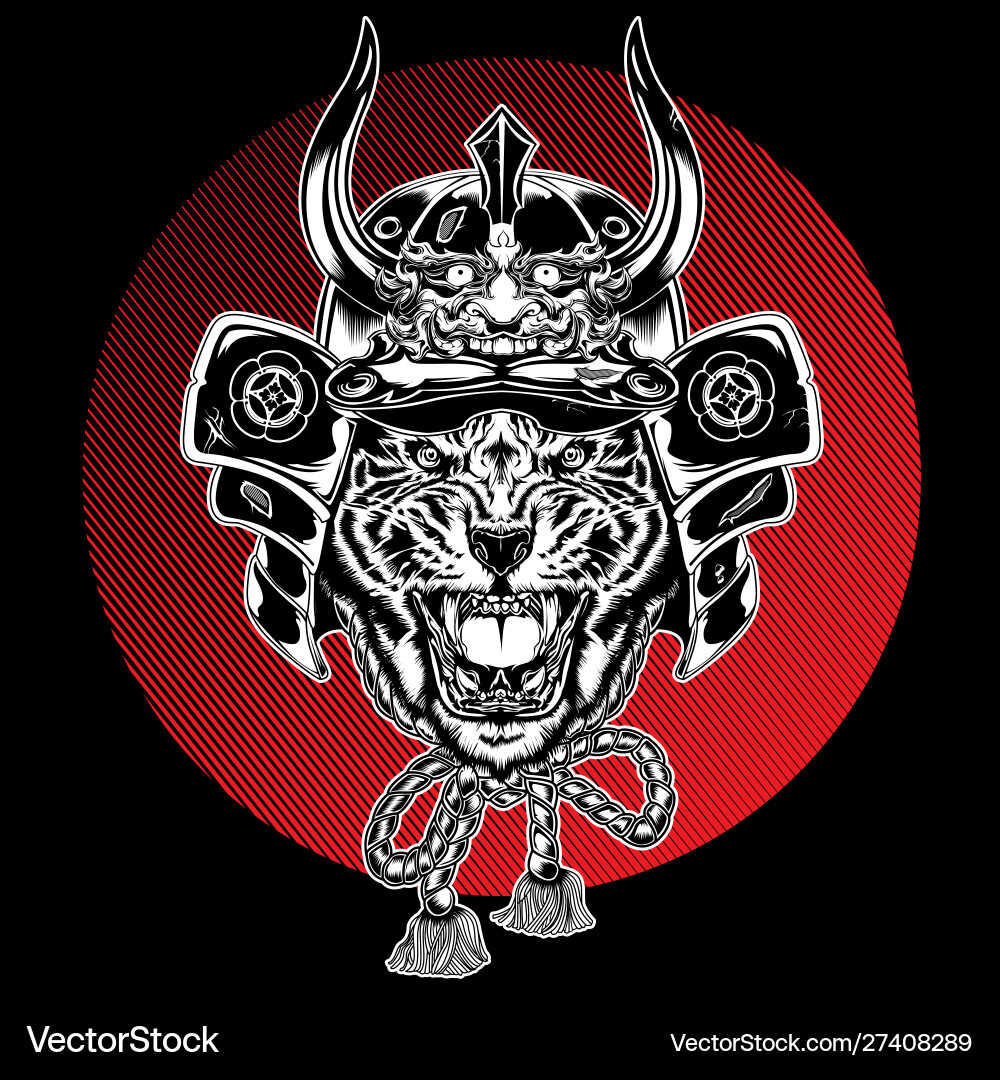 Tiger Samurai Warrior Vector Image