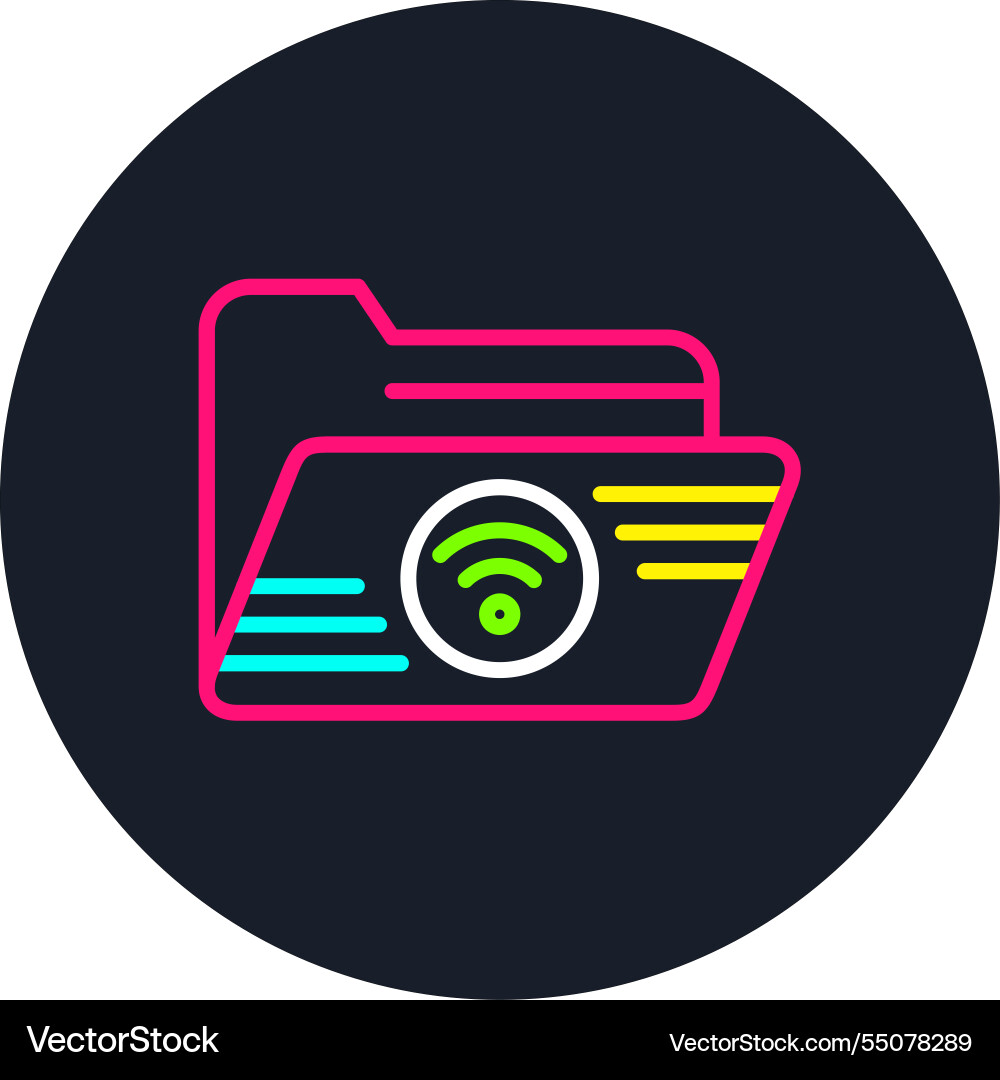 Wifi line multi color icon Vector Image