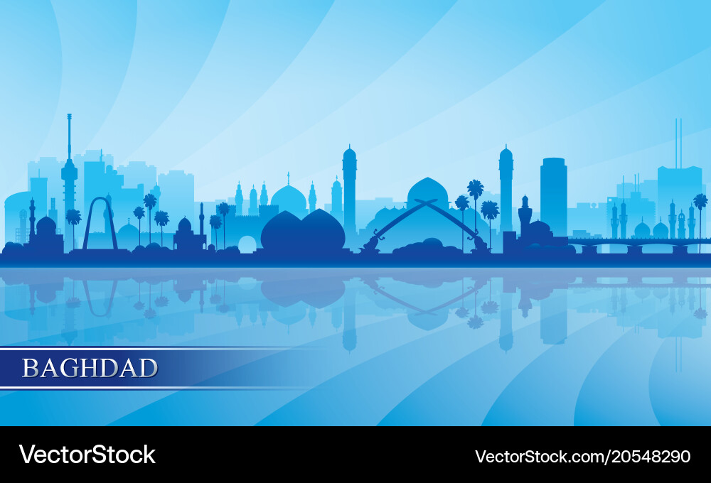 Baghdad Skyline Silhouette Vector Image