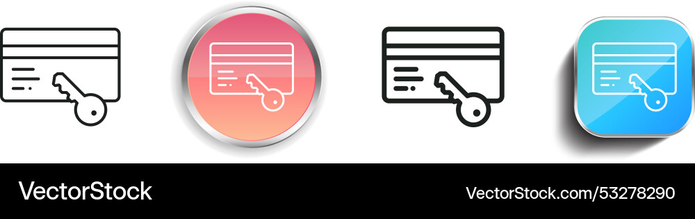 Credit card icon thin linear regular and button Credit card icon thin linear regular and button vector image