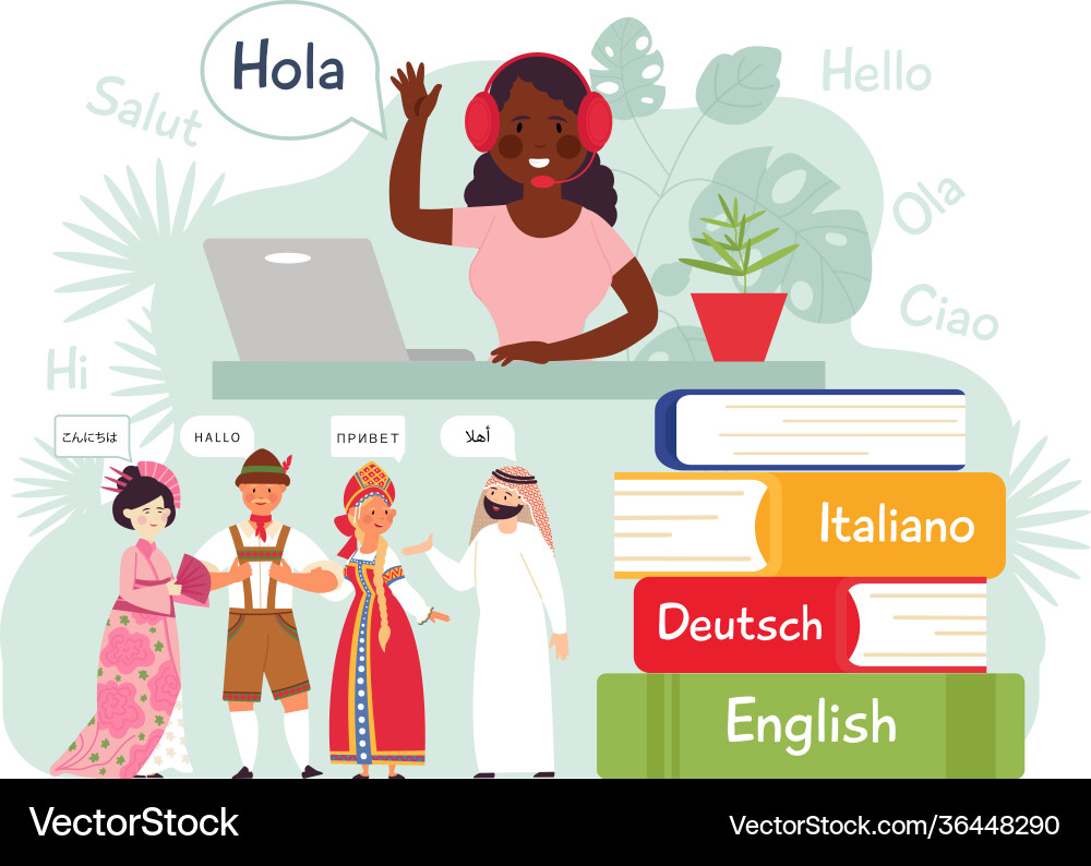 Foreign language learning mobile learn contacts Foreign language learning mobile learn contacts vector image