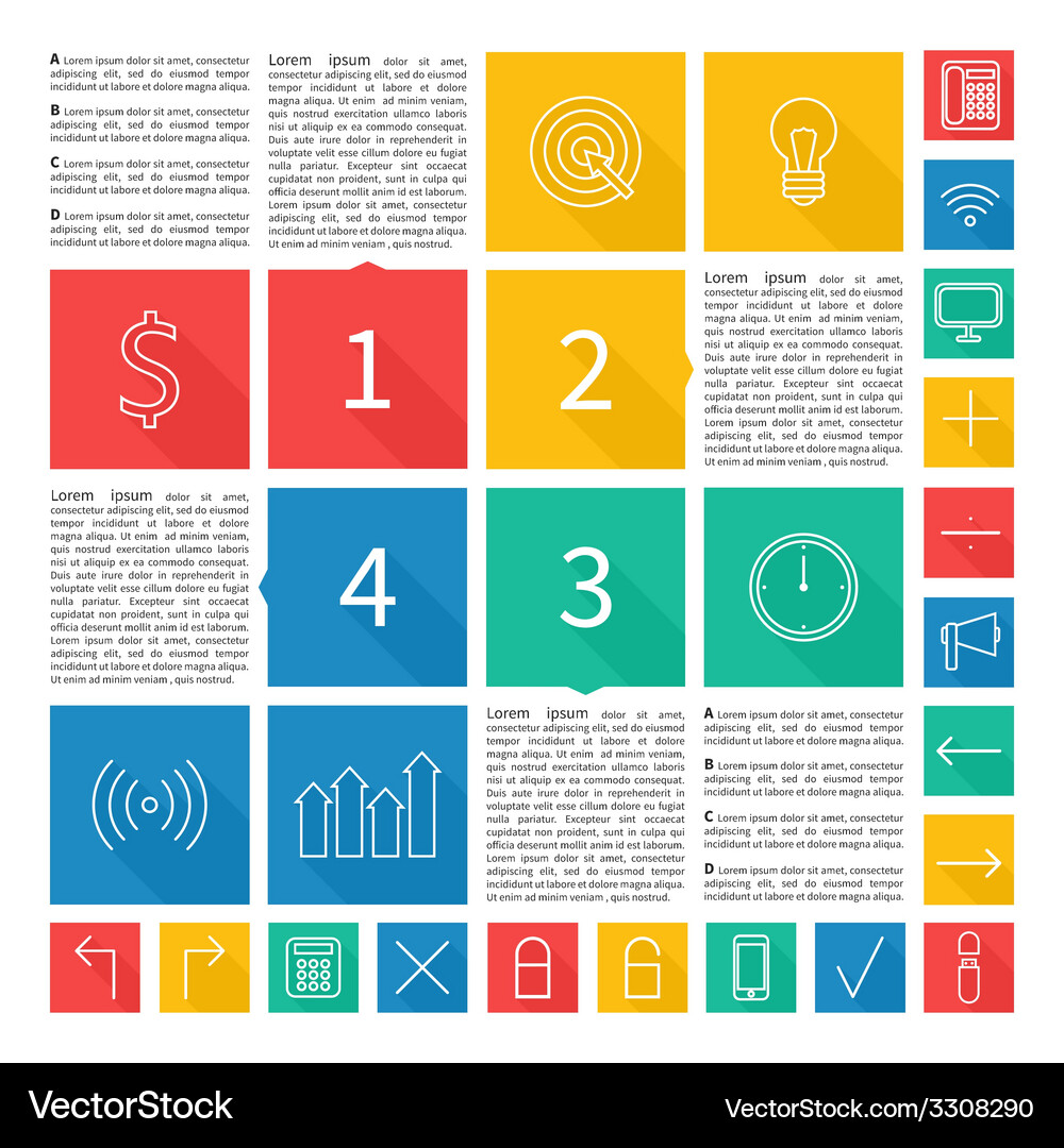 Infographic design flat user interface abstract Vector Image