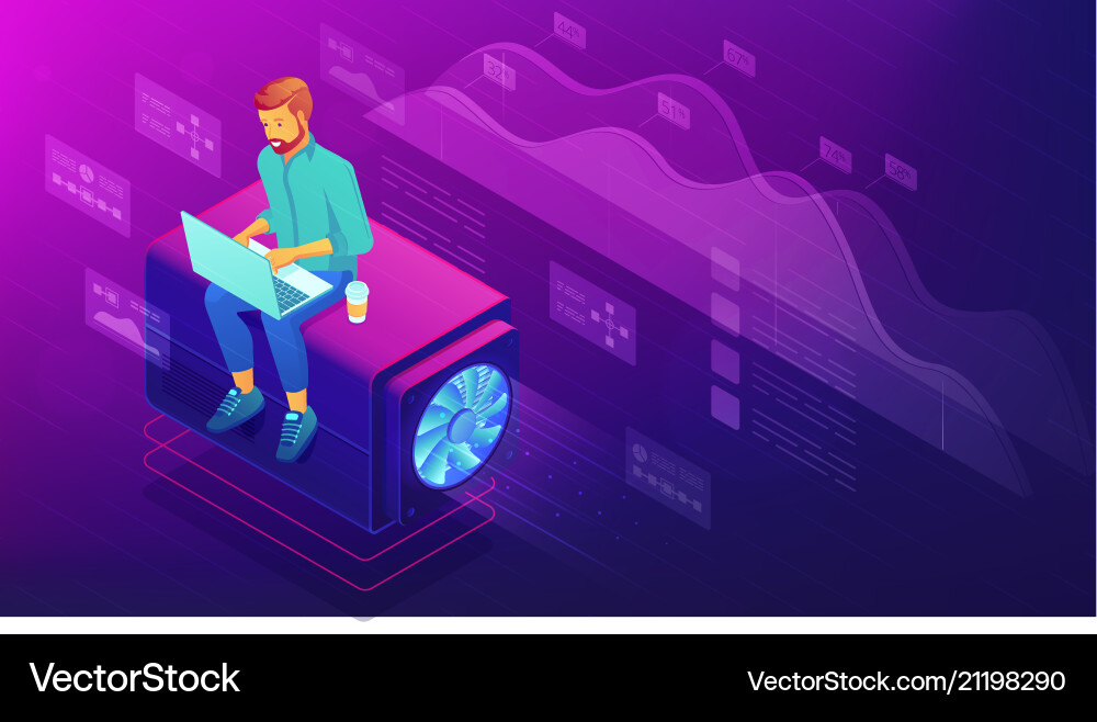 Isometric web developer concept Isometric web developer concept vector image