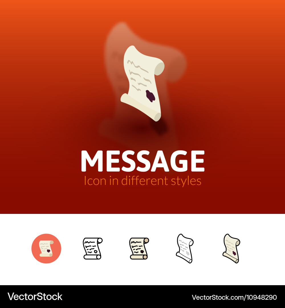 Message icon in different style vector image