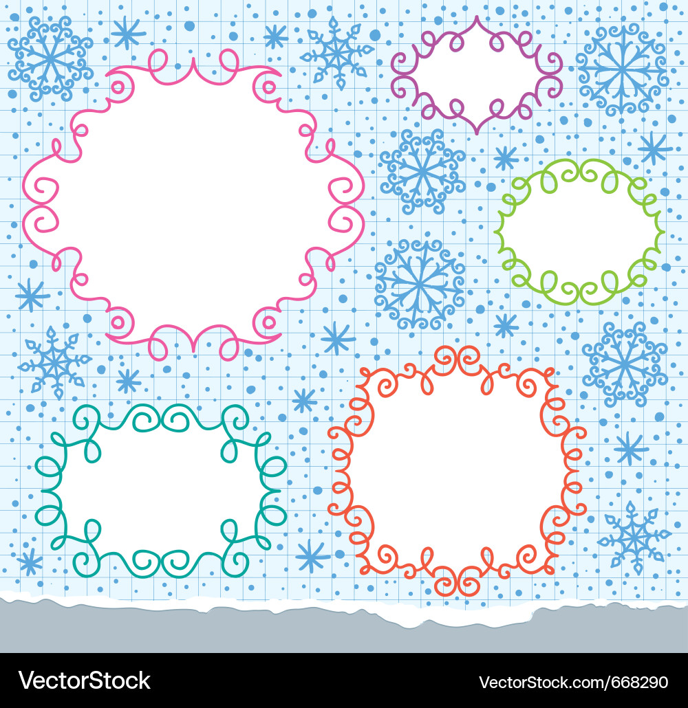 Winter Snowflake Frames Vector Image