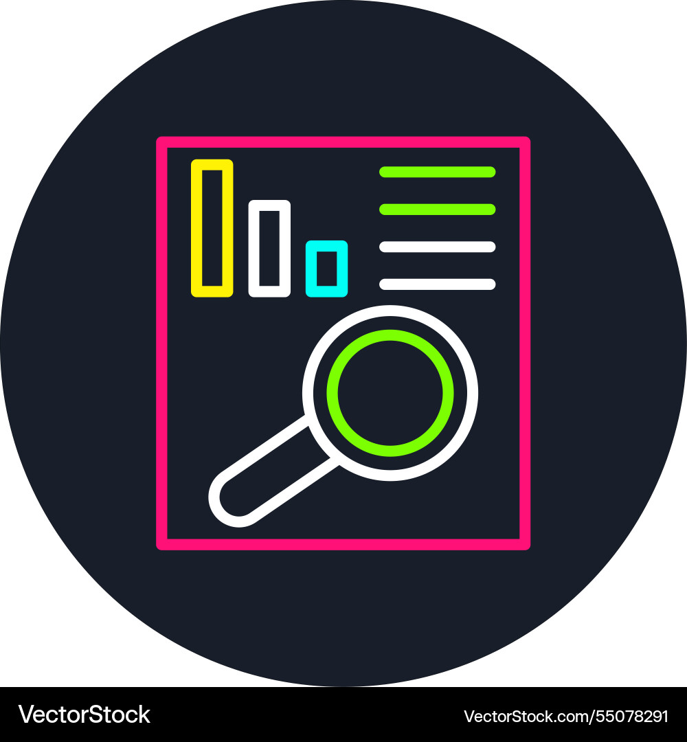 Analysis line multi color icon vector image