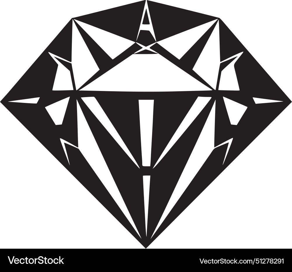 Diamond - black and white isolated icon Royalty Free Vector