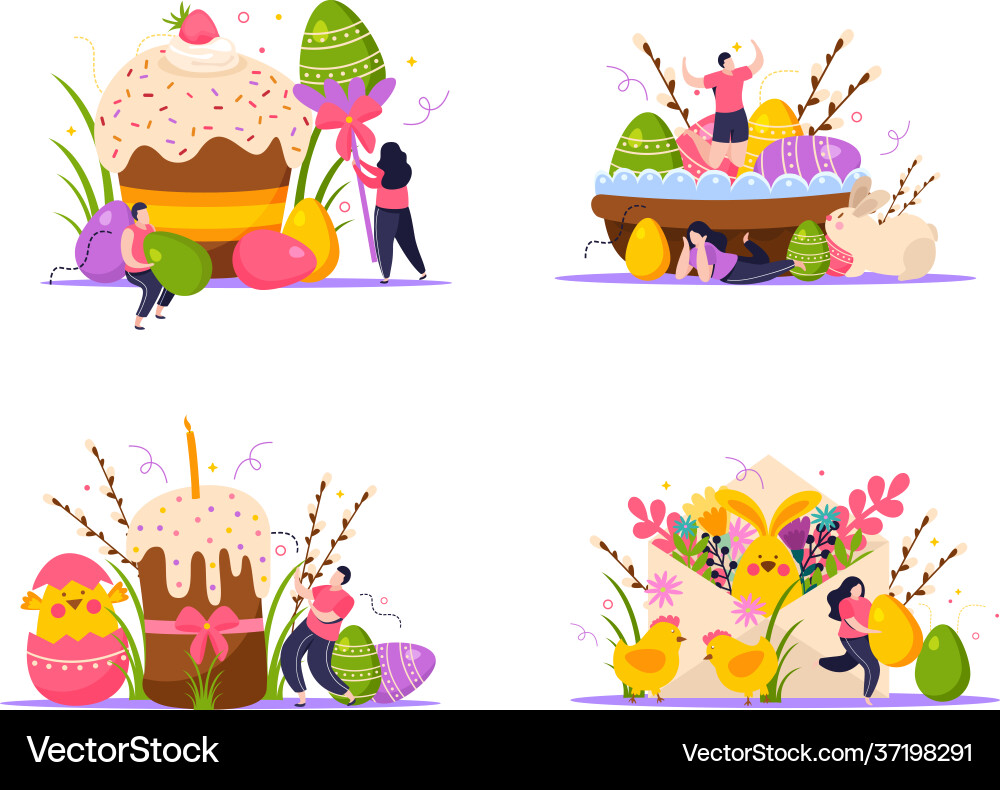 Easter concept icons set Easter concept icons set vector image
