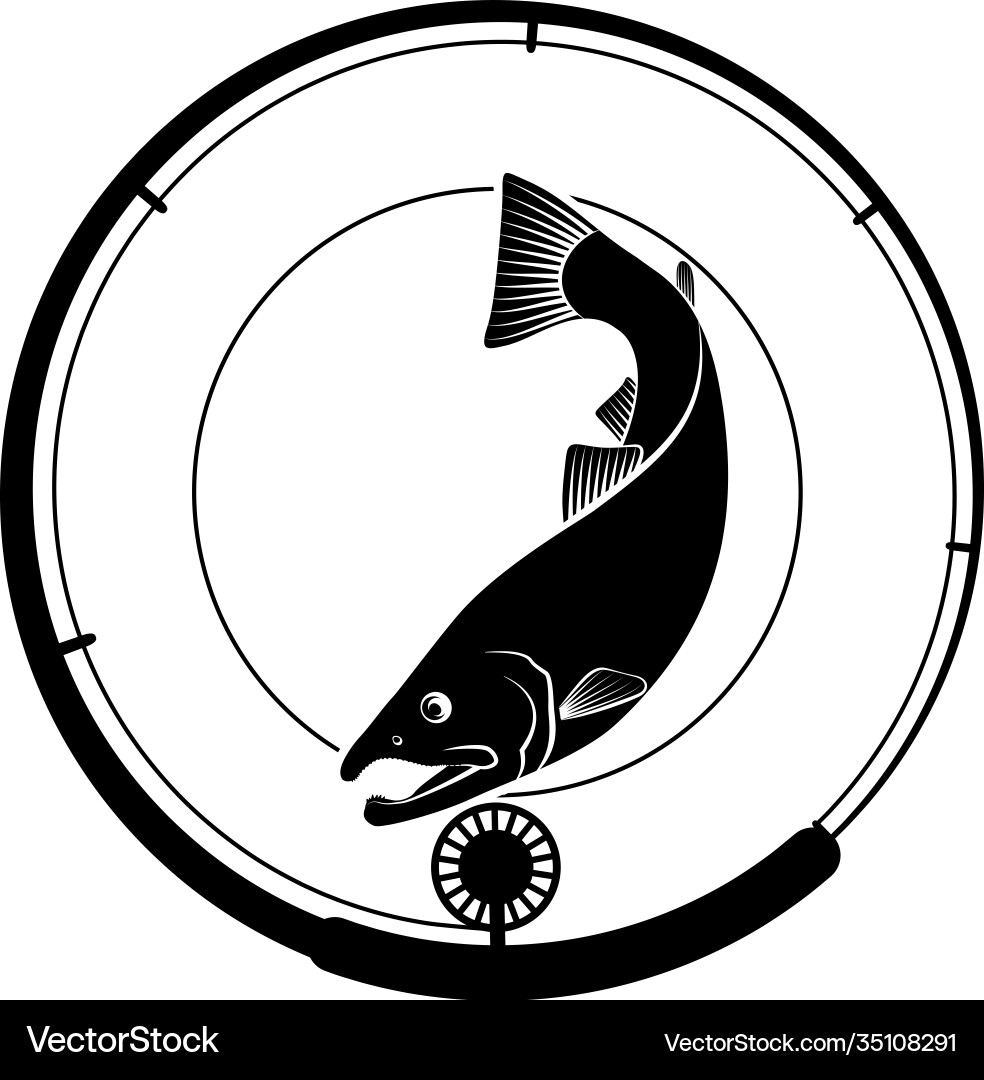 Fishing badge Vector Image