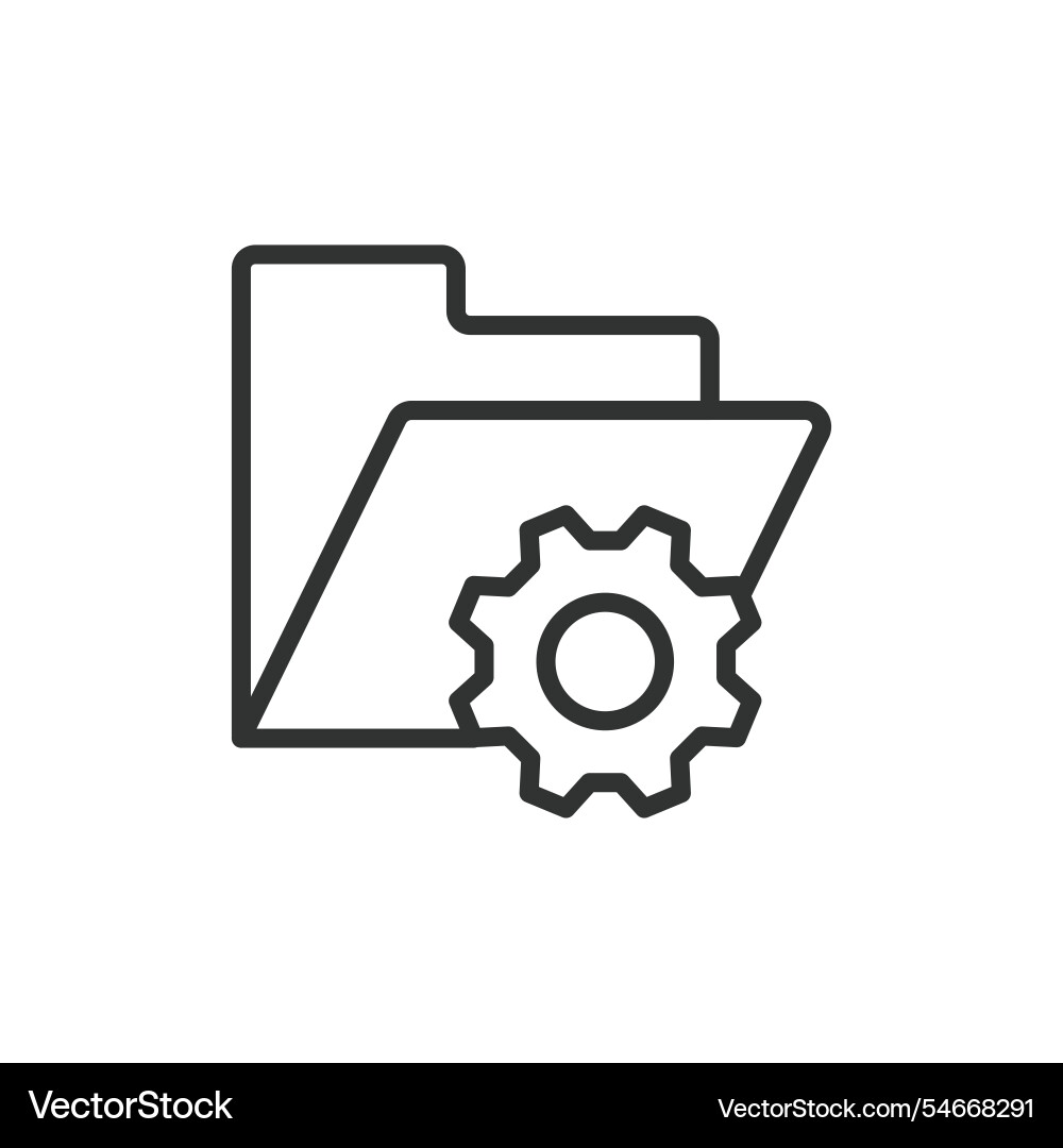 Folder settings icon in line design vector image
